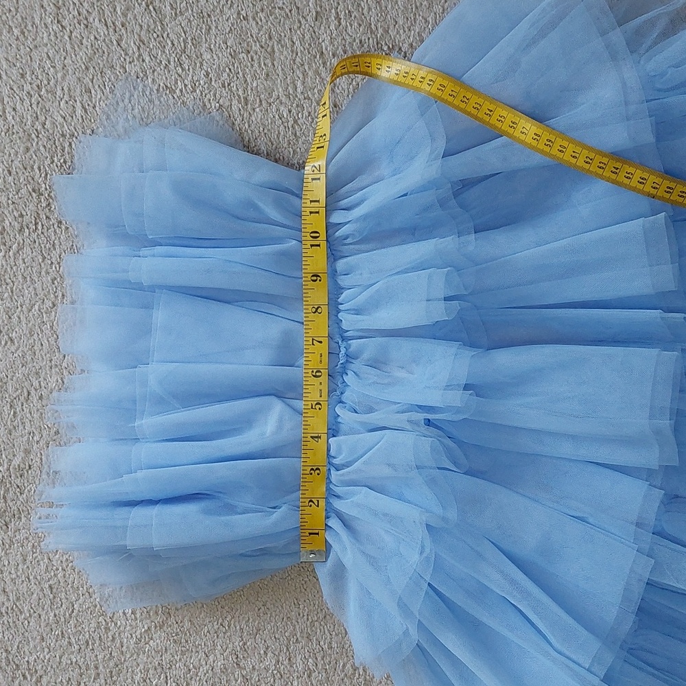 Mable Light Blue Tiered Tulle Mini Dress Sz S - Picture 14 of 15